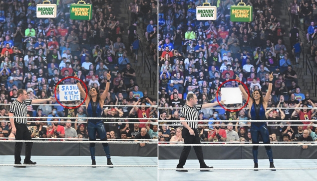 La WWE a photoshopé une pancarte d'un fan qui soutenait Sasha Banks