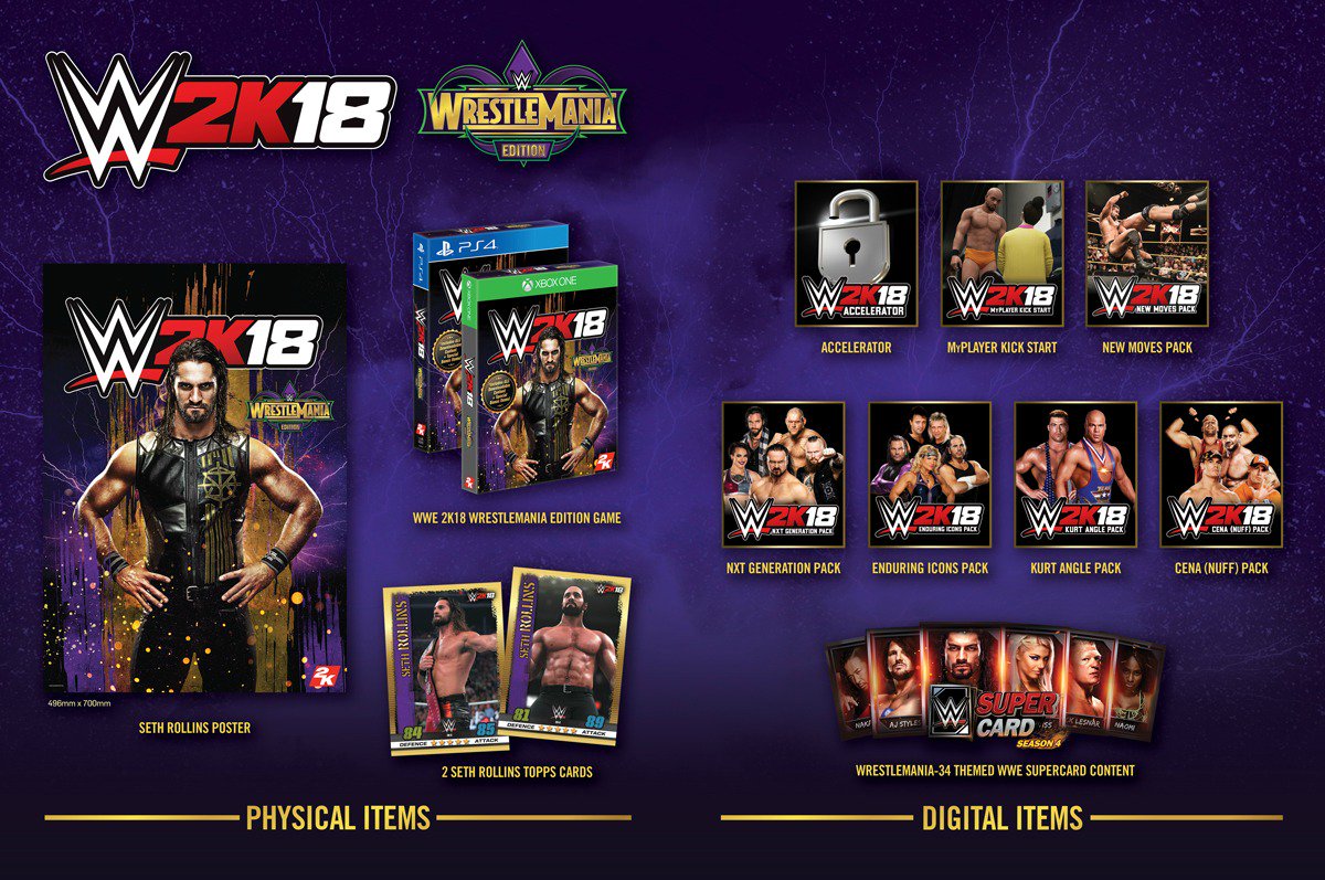 WWE 2K18 WrestleMania Edition Contenu