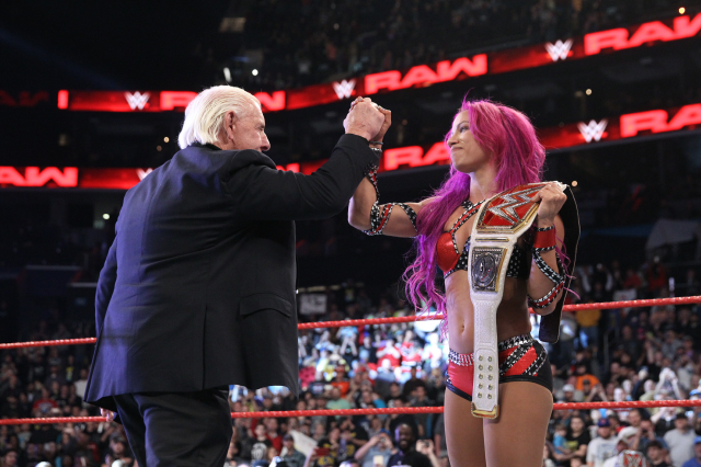 Ric Flair et Sasha Banks RAW 28 11 2016